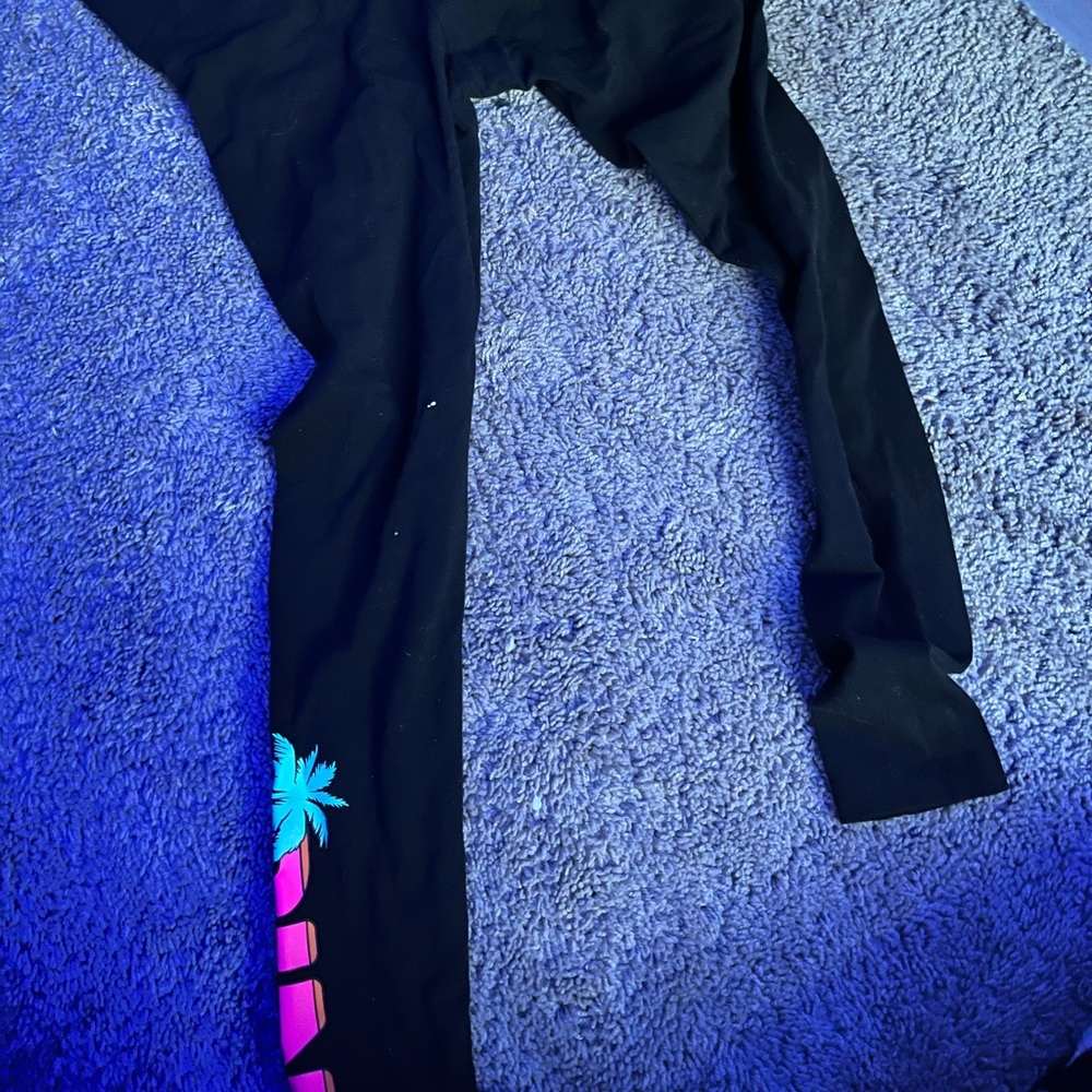 Tropical style black leggings